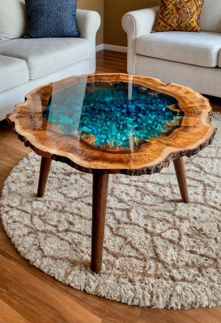 Live Edge Wood Resin Table